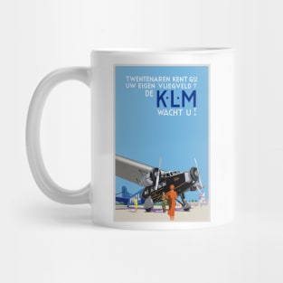 KLM Netherlands Vintage Poster 1930s Mug